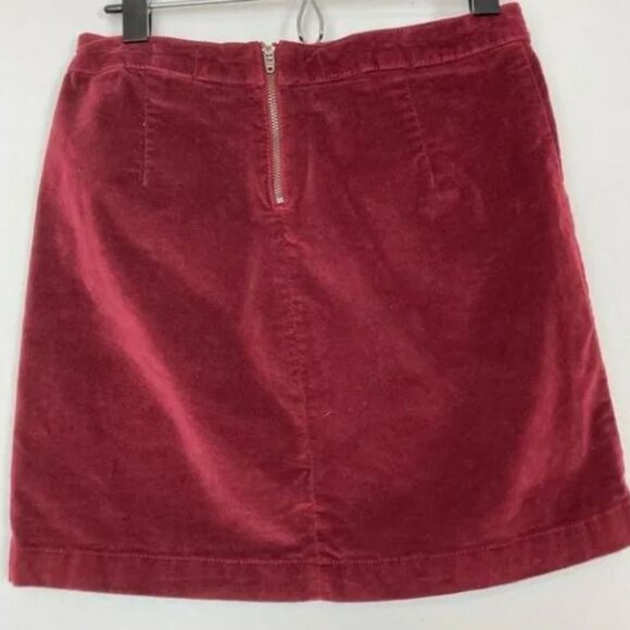 Studded cranberry velvet mini skirt Silver Back Zipper Detail Size 0 90s Y2K - Picture 5 of 10